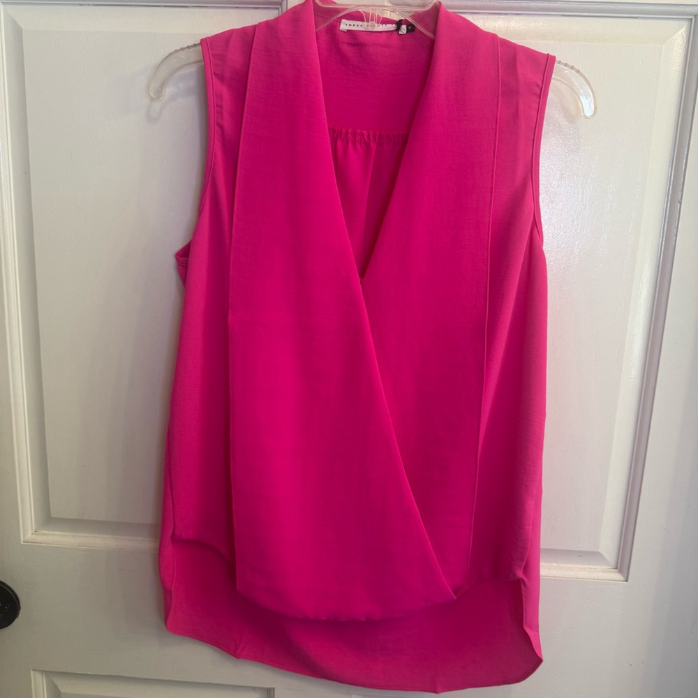 Women's Three Eighty Two Pink Sleeveless Blouse Size S